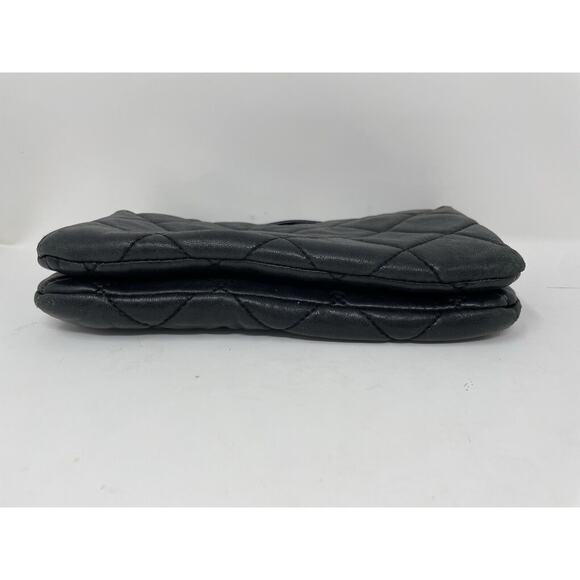 Michael Kors Black Quilted Leather Clutch Purse Wallet Top‎ Handle 9" X 6" RARE - Picture 3 of 14